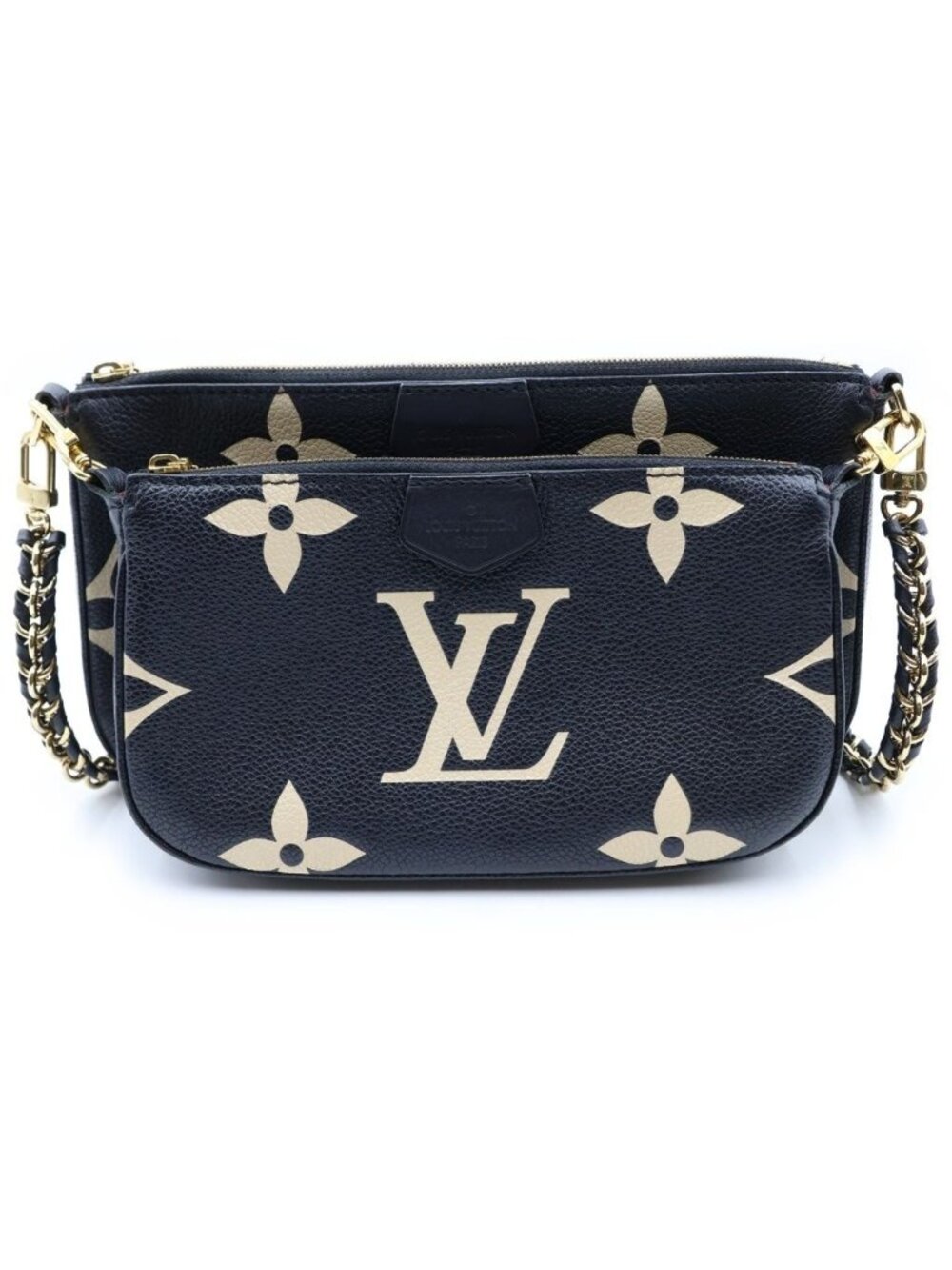 Louis Vuitton Monogram Empreinte Multi Pochette Accessoires Noir Beige